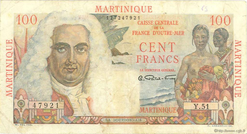 100 Francs La Bourdonnais MARTINIQUE  1946 P.31a S