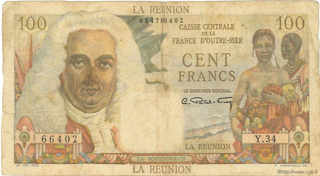 100 Francs La Bourdonnais ISLA DE LA REUNIóN  1946 P.45a RC