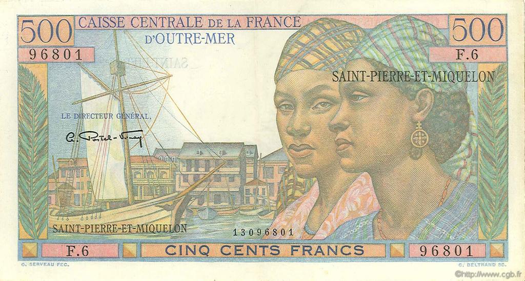 500 Francs Pointe à Pitre SAINT PIERRE AND MIQUELON  1946 P.27 XF-
