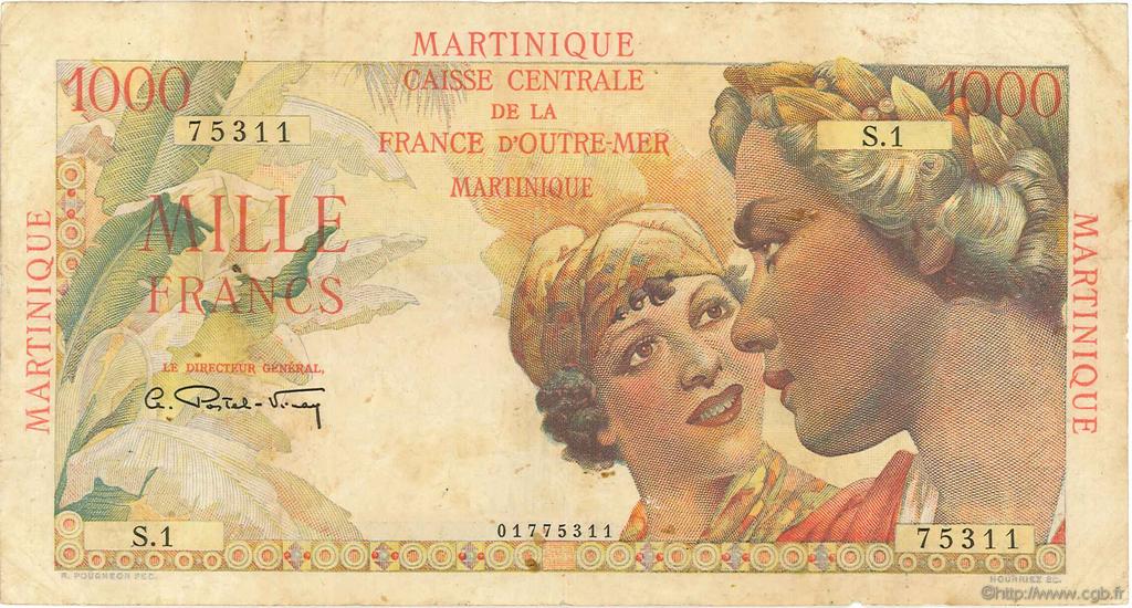 1000 Francs Union Française MARTINIQUE  1946 P.33 F