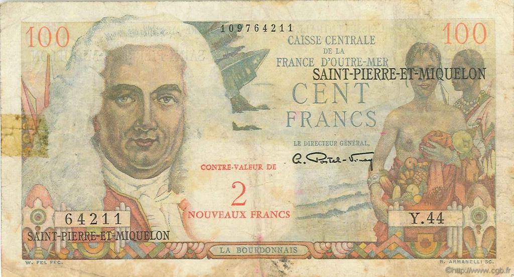 2 NF sur 100 Francs La Bourdonnais SAINT PIERRE AND MIQUELON  1960 P.32 F