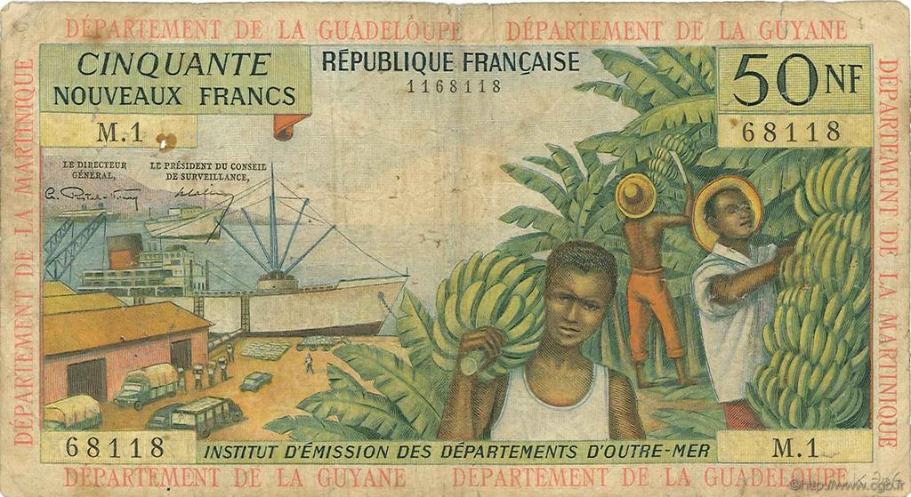 50 Nouveaux Francs FRENCH ANTILLES  1962 P.06a G