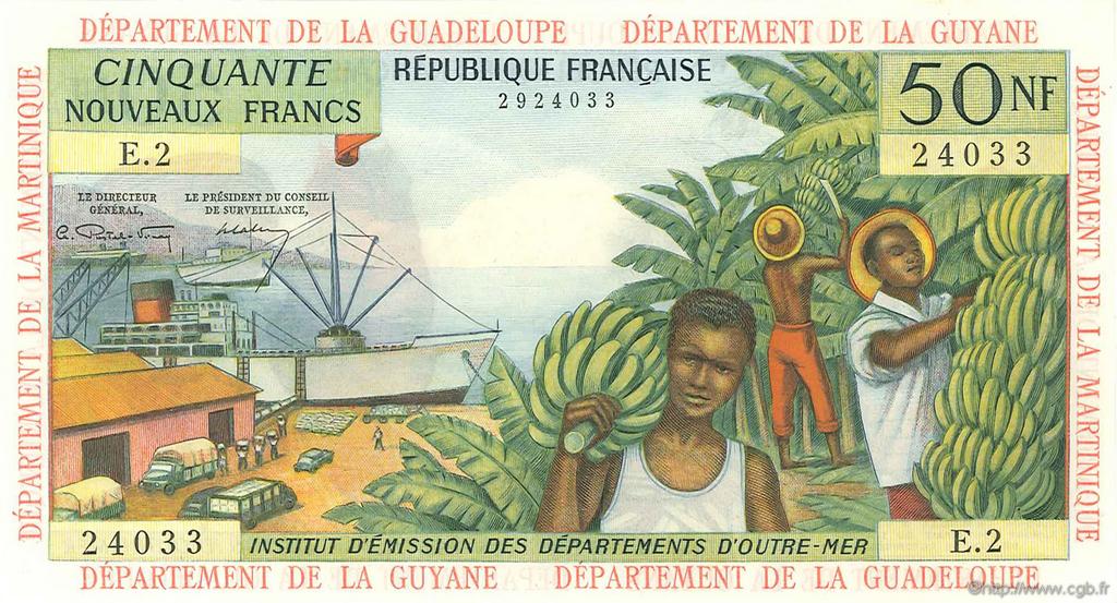 50 Nouveaux Francs FRENCH ANTILLES  1962 P.06a fST