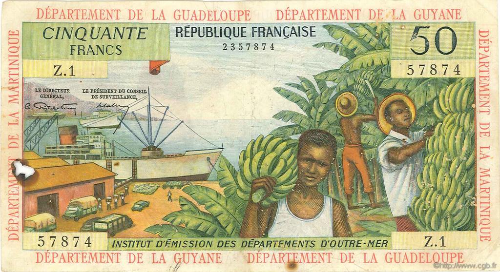50 Francs FRENCH ANTILLES  1964 P.09a G