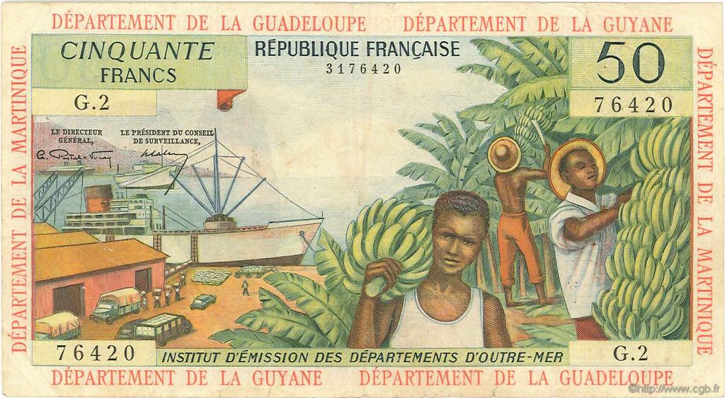 50 Francs FRENCH ANTILLES  1964 P.09a BC