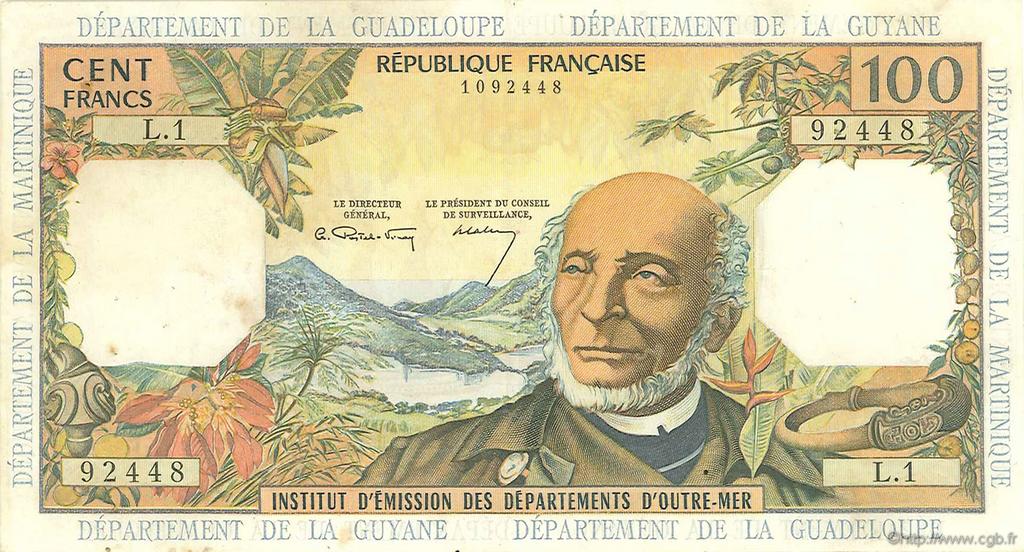 100 Francs FRENCH ANTILLES  1966 P.10a VF