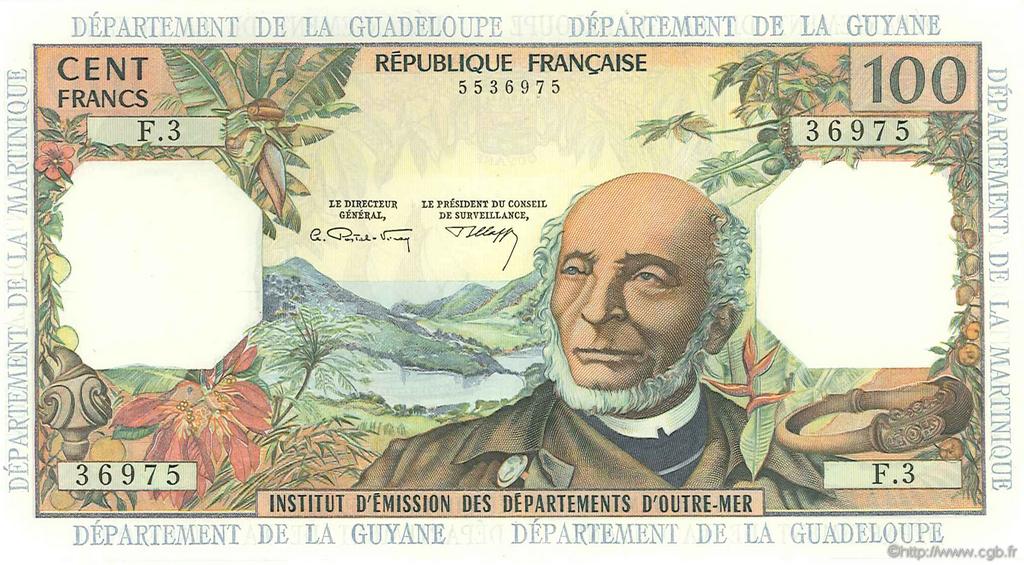 100 Francs FRENCH ANTILLES  1966 P.10b FDC