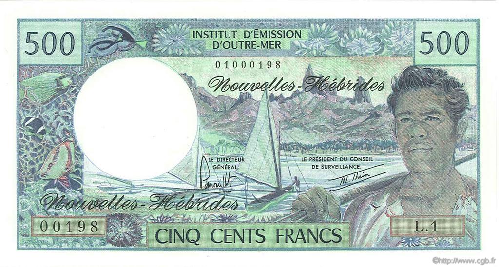 500 Francs NUEVAS HÉBRIDAS  1979 P.19b SC+