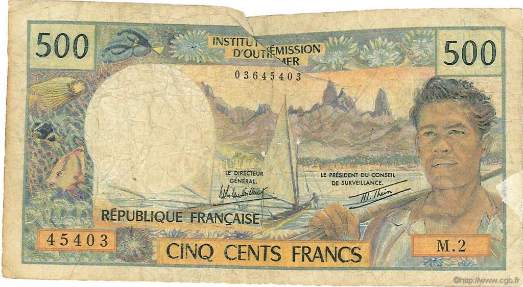 500 Francs TAHITI  1982 P.25b2 G