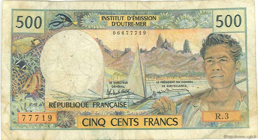 500 Francs TAHITI  1985 P.25d q.MB