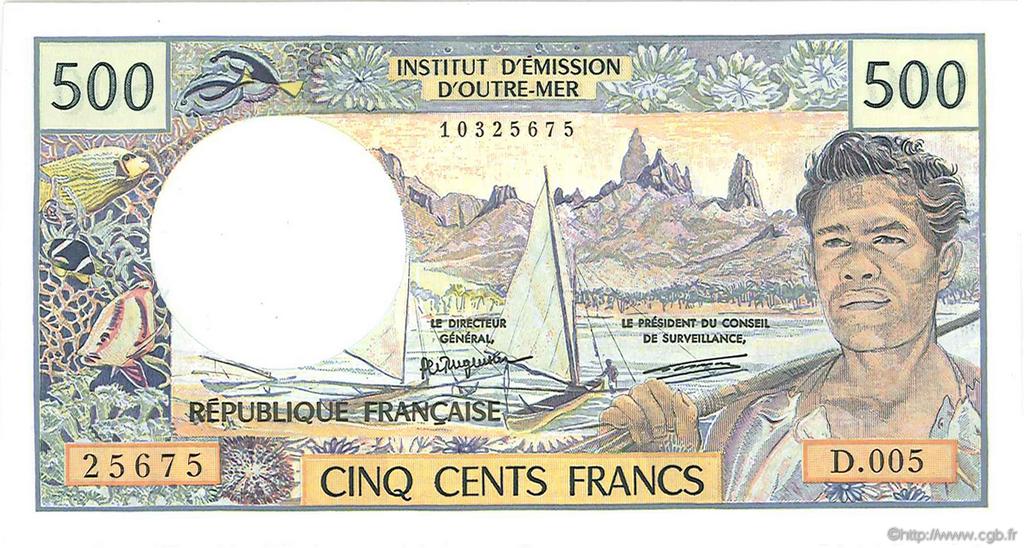 500 Francs FRENCH PACIFIC TERRITORIES  1992 P.01a SC+