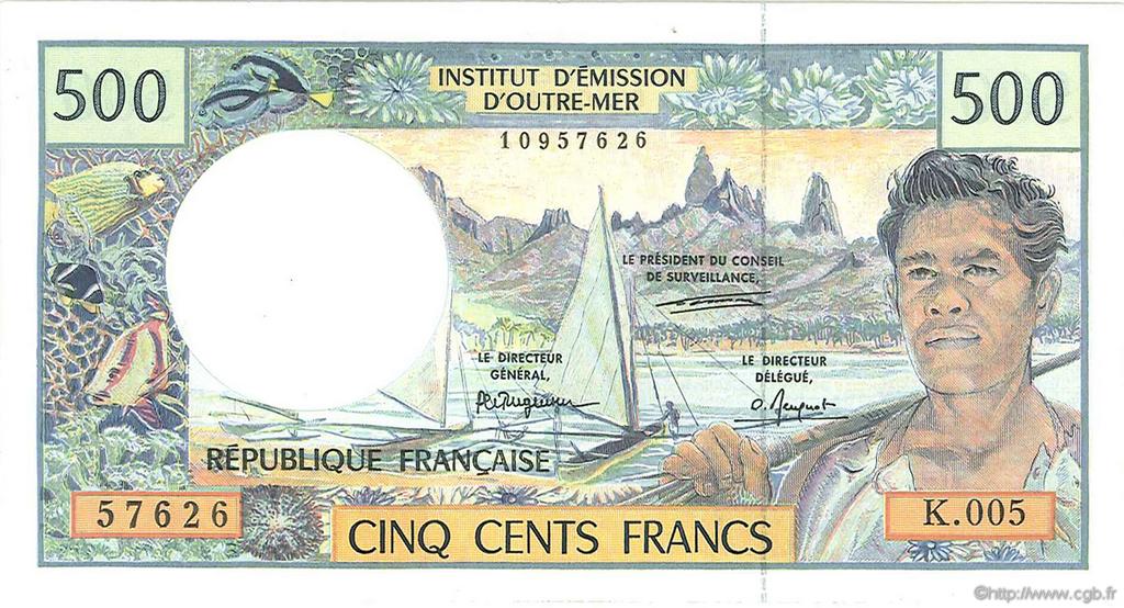 500 Francs POLYNESIA, FRENCH OVERSEAS TERRITORIES  1992 P.01b VF - XF