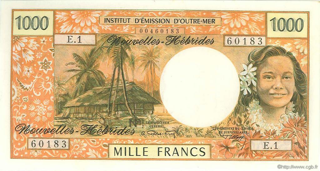 1000 Francs NUEVAS HÉBRIDAS  1970 P.20a FDC