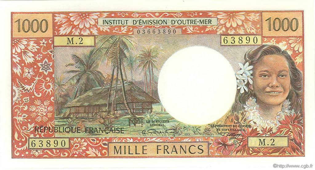 1000 Francs TAHITI  1971 P.27a q.FDC