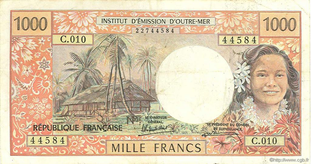 1000 Francs TAHITI  1985 P.27d F
