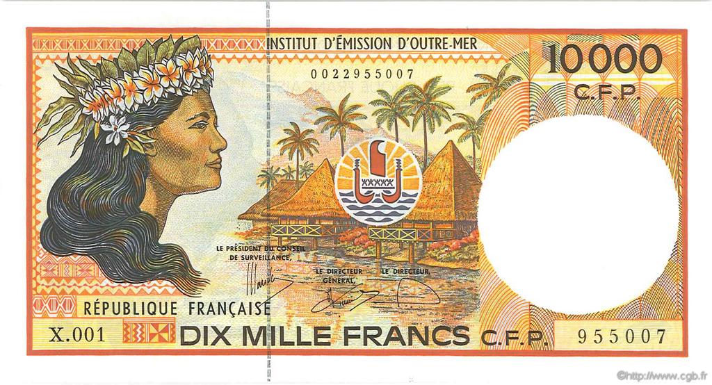 10000 Francs FRENCH PACIFIC TERRITORIES  2005 P.04b SC+