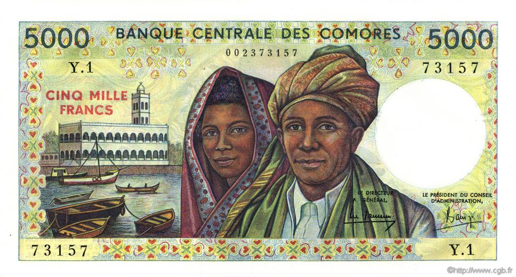 5000 Francs KOMOREN  1984 P.12a ST