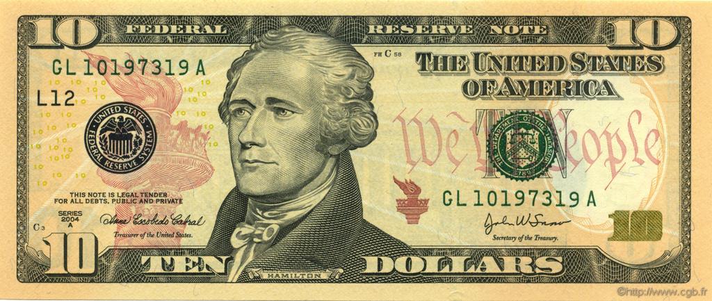 10 Dollars UNITED STATES OF AMERICA  2004 P.520 UNC