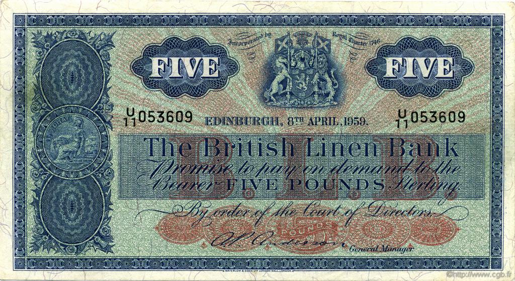 5 Pounds SCOTLAND  1959 P.161b q.SPL