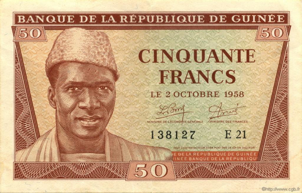 50 Francs GUINEA  1958 P.06 EBC+