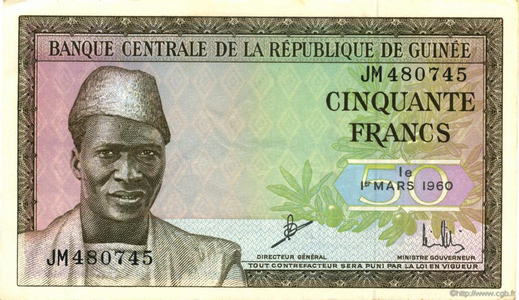 50 Francs GUINEA  1960 P.12a AU