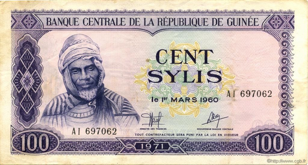 100 Sylis GUINEA  1971 P.19 BB to SPL
