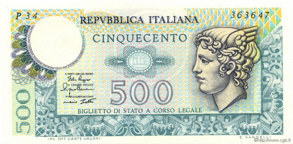 500 Lire ITALIA  1979 P.094 q.FDC