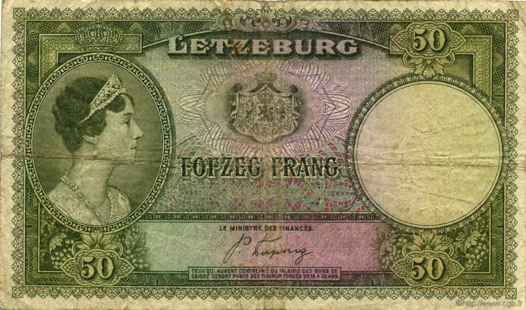 50 Francs LUXEMBOURG  1944 P.46a F