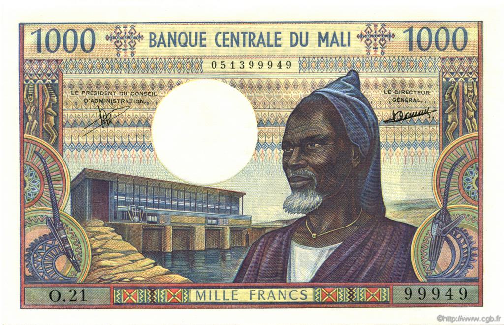 1000 Francs MALí  1973 P.13c FDC