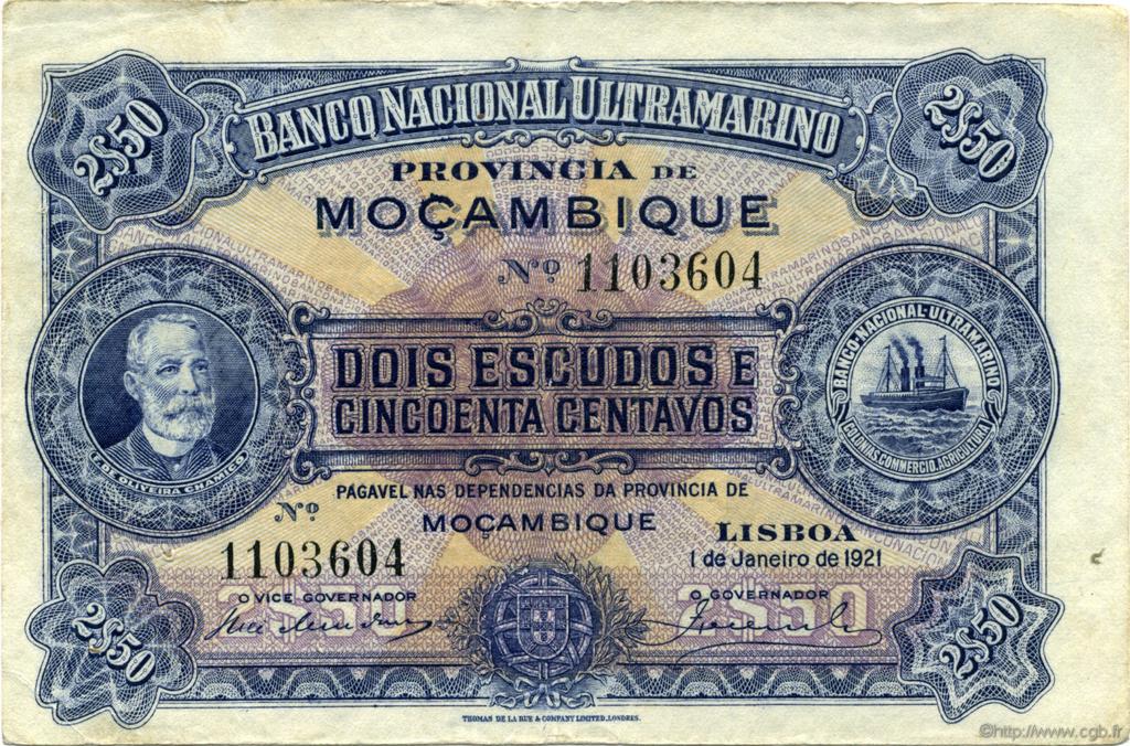 2,5 Escudos MOZAMBICO  1921 P.067b q.SPL