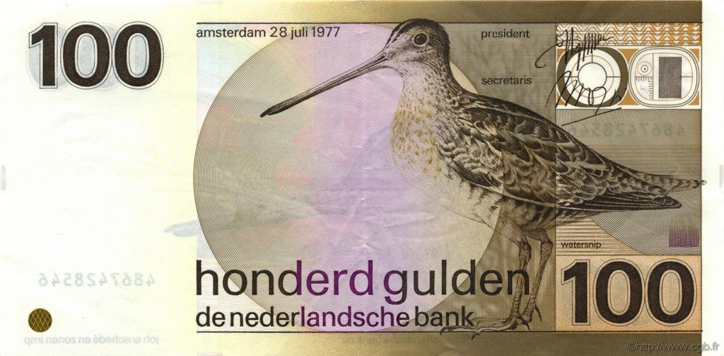 100 Gulden NETHERLANDS  1977 P.097 XF+