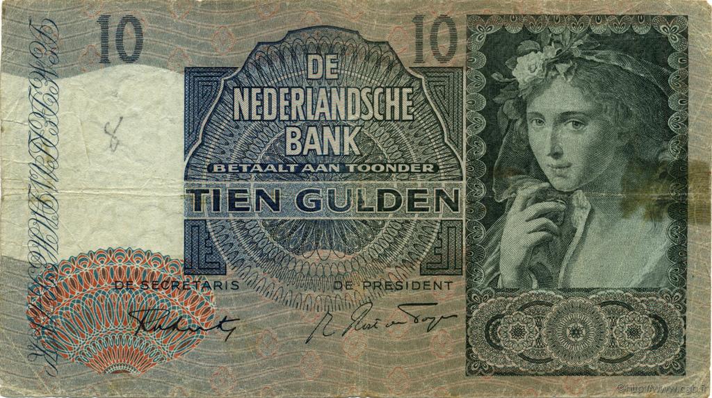 10 Gulden PAESI BASSI  1941 P.056b MB