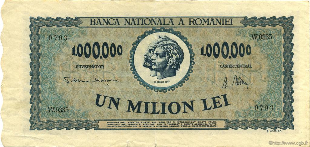 1000000 Lei ROMANIA  1947 P.060a VF+
