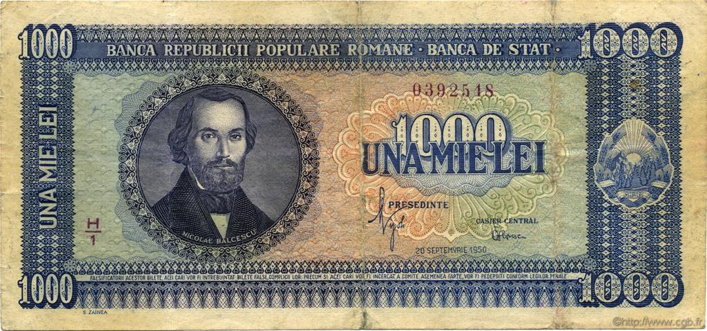1000 Lei RUMANIA  1950 P.087 MBC