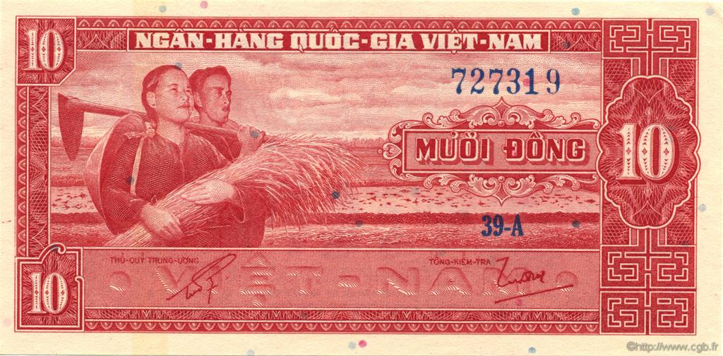 10 Dong SOUTH VIETNAM  1962 P.05a UNC