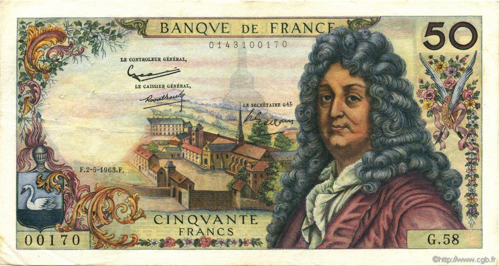 50 Francs RACINE FRANCIA  1963 F.64.05 BB