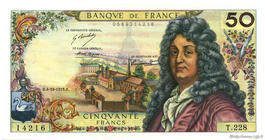 50 Francs RACINE FRANCE  1973 F.64.24 AU