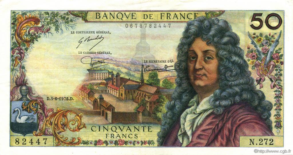 50 Francs RACINE FRANKREICH  1975 F.64.30 fVZ