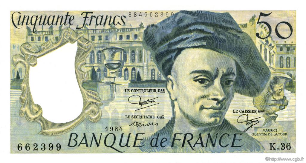 50 Francs QUENTIN DE LA TOUR FRANCIA  1984 F.67.10 SC