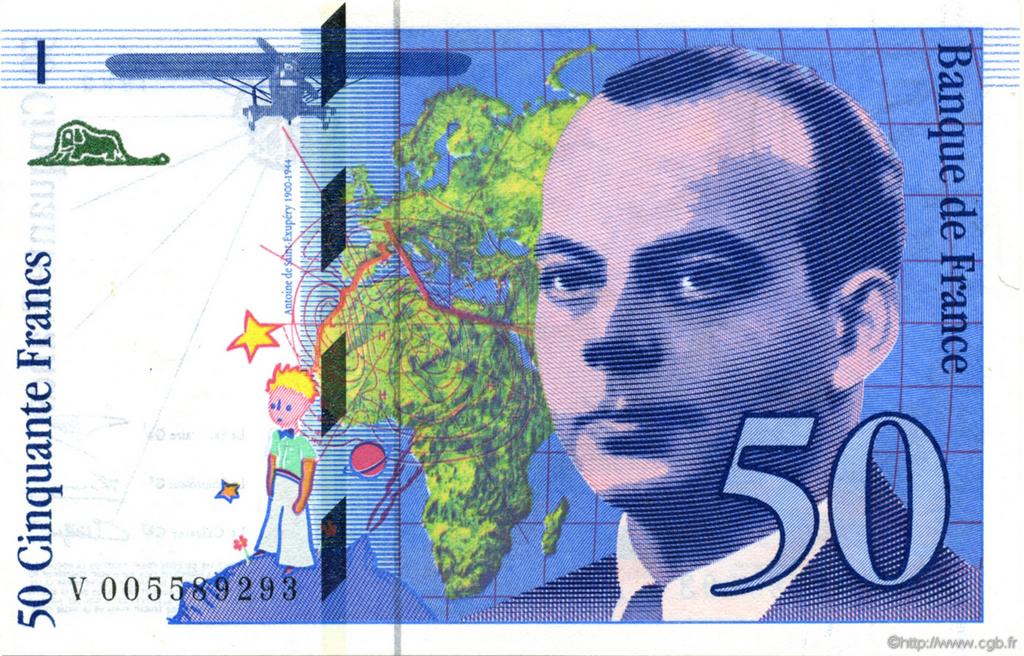 50 Francs SAINT-EXUPÉRY FRANCE  1993 F.72.02 UNC-