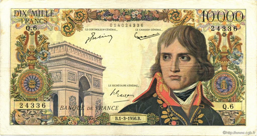 10000 Francs BONAPARTE FRANCE  1956 F.51.02 pr.TTB