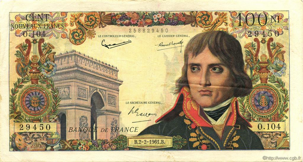 100 Nouveaux Francs BONAPARTE FRANCE  1961 F.59.10 VF