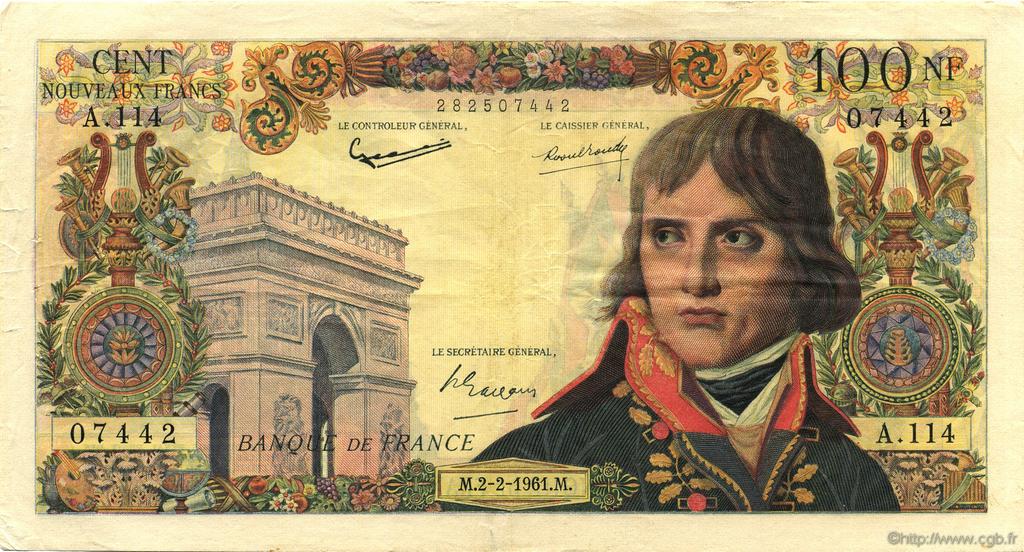 100 Nouveaux Francs BONAPARTE FRANCIA  1961 F.59.10 BB
