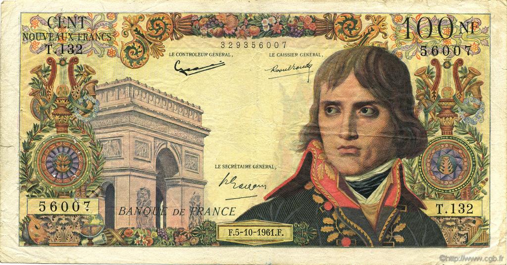 100 Nouveaux Francs BONAPARTE FRANCIA  1961 F.59.12 q.MB
