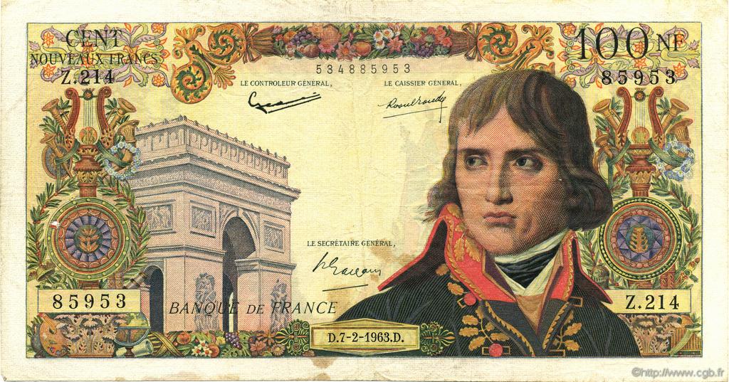 100 Nouveaux Francs BONAPARTE FRANCIA  1963 F.59.19 MB