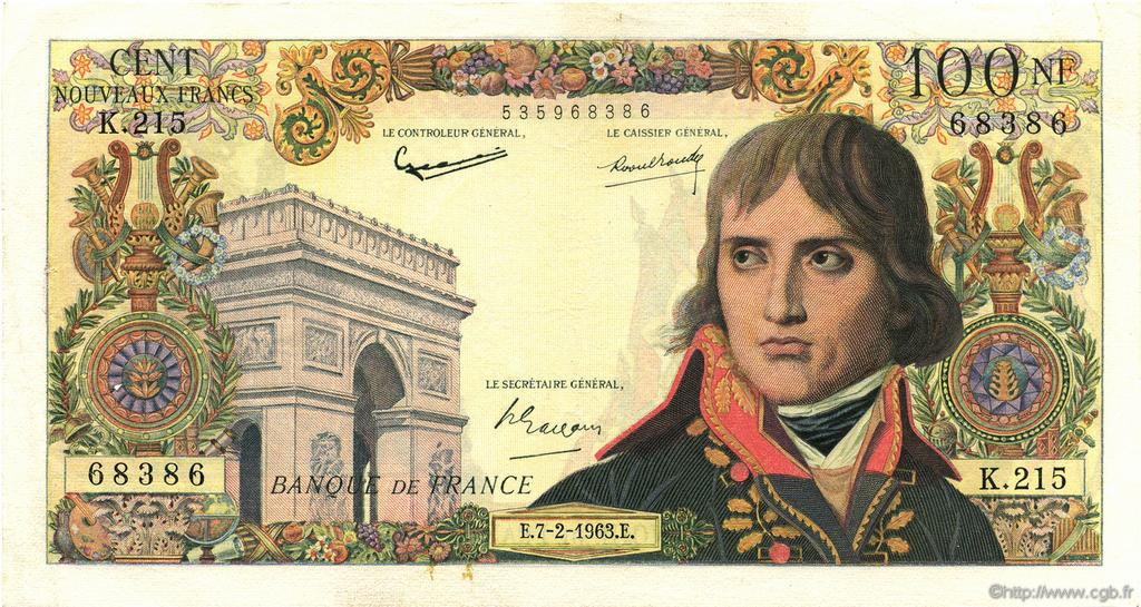 100 Nouveaux Francs BONAPARTE FRANKREICH  1963 F.59.19 VZ