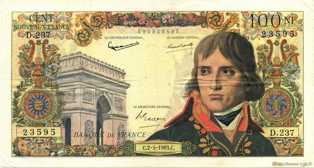 100 Nouveaux Francs BONAPARTE FRANCIA  1963 F.59.21 MBC