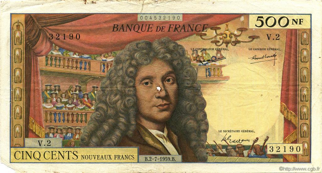 500 Nouveaux Francs MOLIÈRE FRANKREICH  1959 F.60.01 S