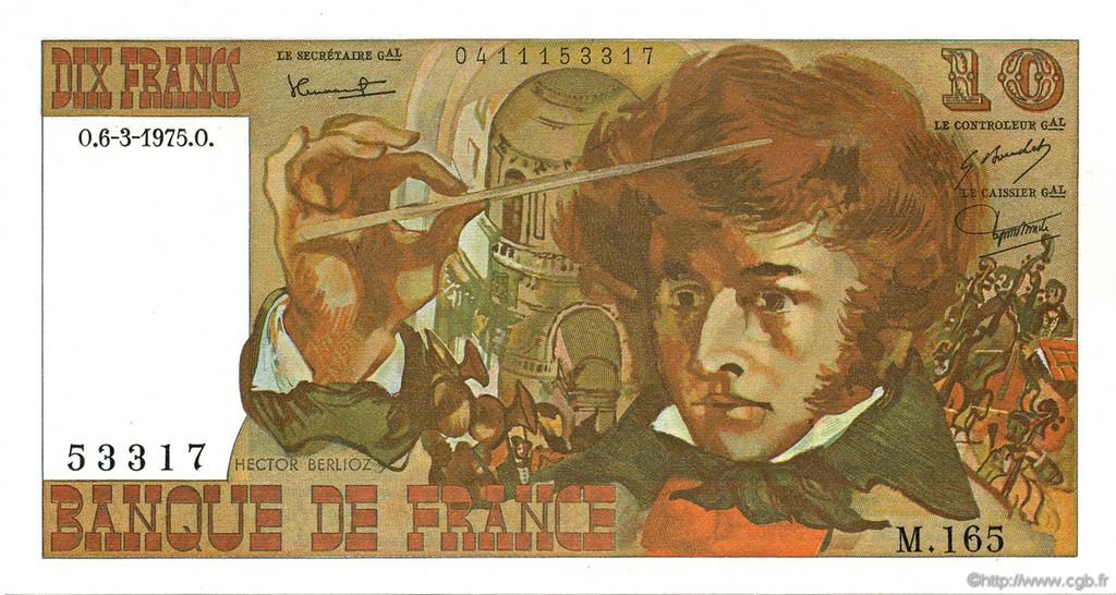 10 Francs BERLIOZ FRANKREICH  1975 F.63.09 ST