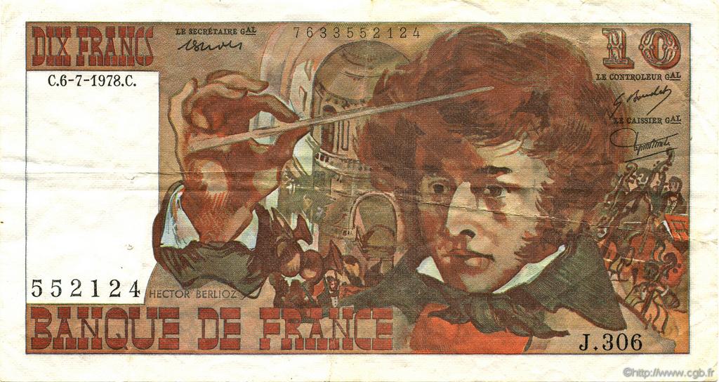 10 Francs BERLIOZ FRANKREICH  1978 F.63.25 SS